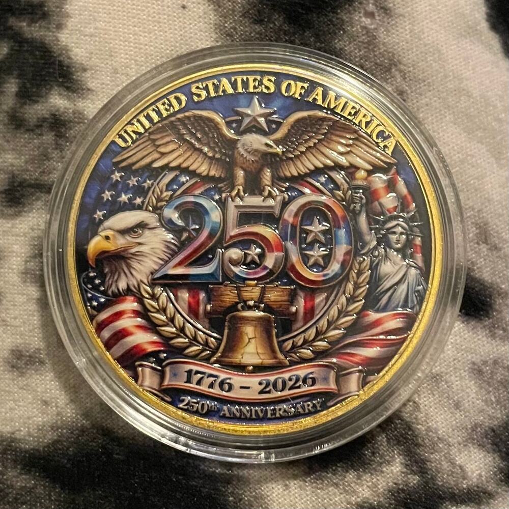United States of America Anniversary Commemorative Enamel Coin & Protective Case